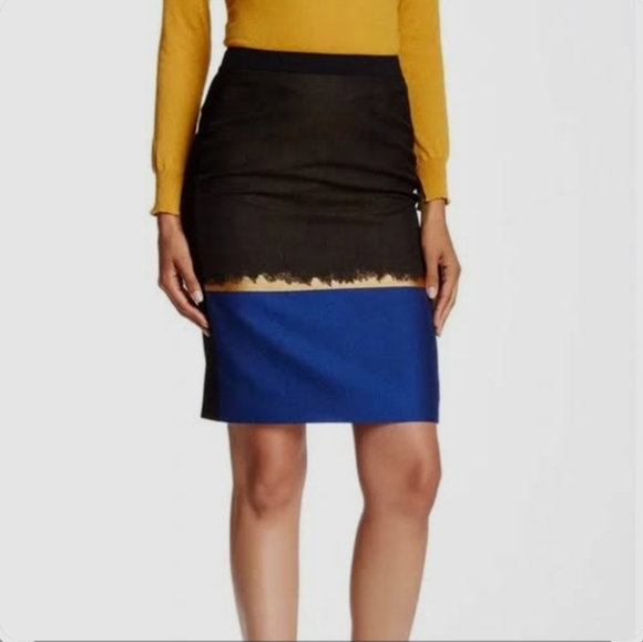 Hugo Boss Color Blocked Pencil Skirt Size 6 - Picture 9 of 9